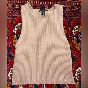 Forever 21 Beige Ribbed Tank Top Vest